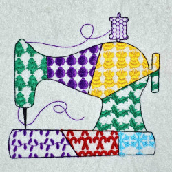 Christmas Sewing Machine Patch Work