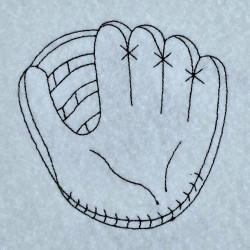Classic Baseball Glove Line Art