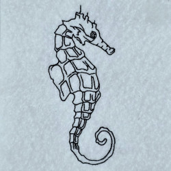 Coastal Seahorse Line Art