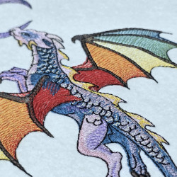 Colorful Wings Dragon With Cresent Moon