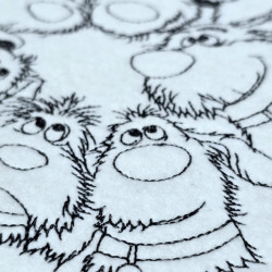 Confused Dog Huddle Line Art