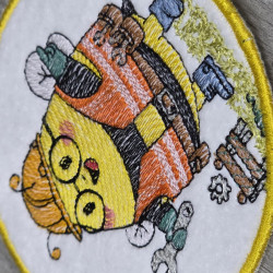 Construction Bee ITH Coaster