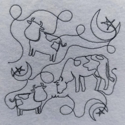 Cow And Moon Quilting Pattern