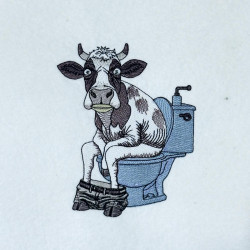 Cow Caught On Toilet
