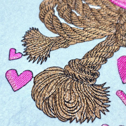 Cow Girl Hat And Rope Bow With Hearts