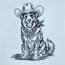 Cowboy Dog Line Art