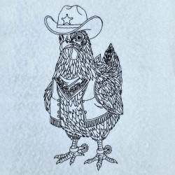 Cowboy Hen Line Art