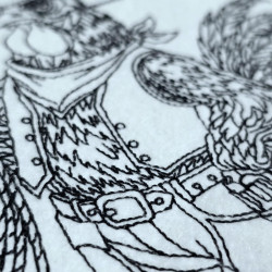 Cowboy Rooster Line Art