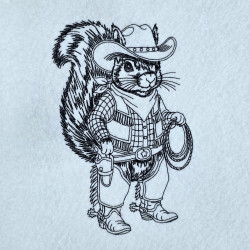 Cowboy Squirrel Line Art