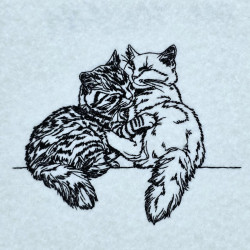Cozy Cats Hug Line Art