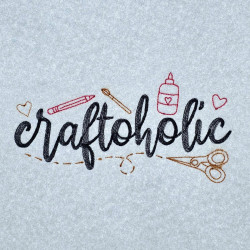 Craftoholic Embroidery Quote