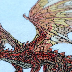 Crimson Sky Dragon With Spreading Wings