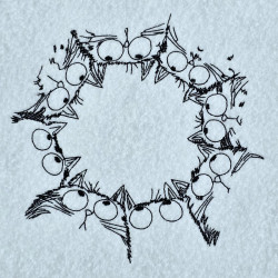 Curious Cats Wreath Line Art