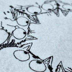 Curious Cats Wreath Line Art