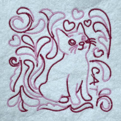 Cute Cat Satin Quilting Pattern