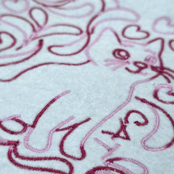 Cute Cat Satin Quilting Pattern