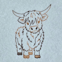 Cute Highland Cow Line Art