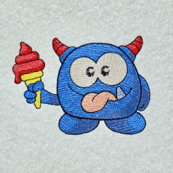 Cute Monster Holding Ice Cream