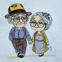 Cute Old Couple Holding Hands