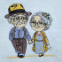 Cute Old Couple Holding Hands