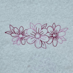 Daisy Trio Floral Line Art