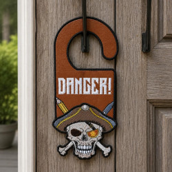 Danger Pirate Skull ITH Door Hanger
