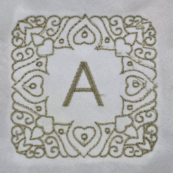 Decorative Heart Frame Monogram Letter A