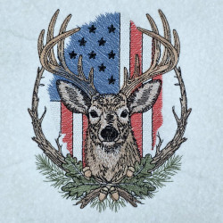 Deer With American Flag