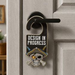 Design In Progress Skull ITH Door Hanger