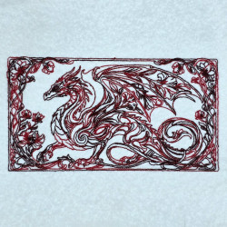 Dragon Scroll Frame Line Art