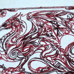 Dragon Scroll Frame Line Art