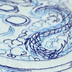 Dragon Taking Steam Bath Line Art