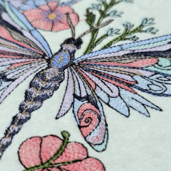 Dragonfly With Flowers