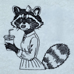 Elegant Coffee Raccoon Lady
