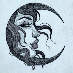 Elegant Crescent Moon Girl
