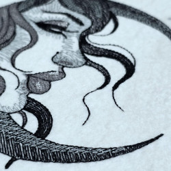 Elegant Crescent Moon Girl