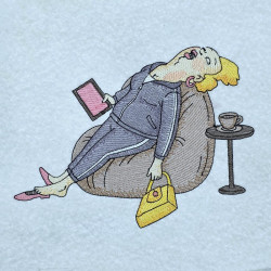 Elegant Lady Resting With Coffee