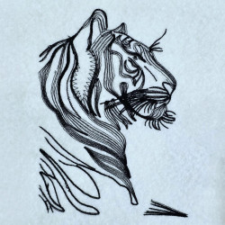 Elegant Lion Line Art