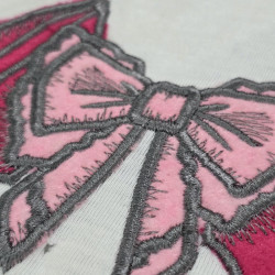 Elegant Pink Dragon Wing Bow Applique