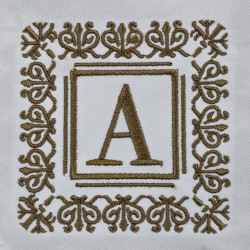 Elegant Satin Stitch Monogram Letter A