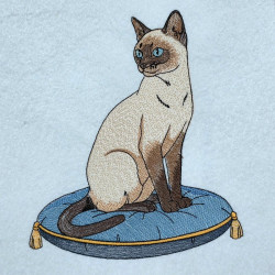 Elegant Siamese Cat On Cushion