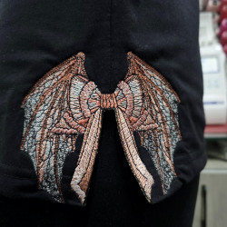 Elegant Winged Ribbon ITH Split Bow