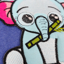 Elephant With Bamboo Applique FSA