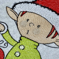 Elf in Santa Hat with Christmas Ball