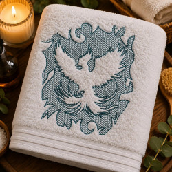 Emerald Phoenix Flame Embossed