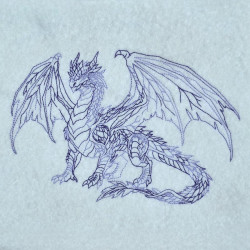 Epic Dragon With Wings Line Art