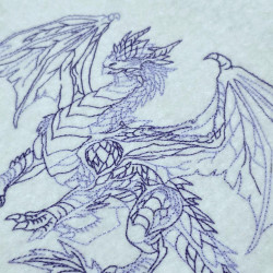 Epic Dragon With Wings Line Art
