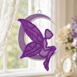 Fairy On Crescent Moon FSL