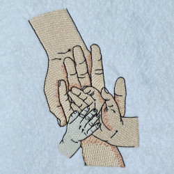 Family Hands Forever Bond Line Art