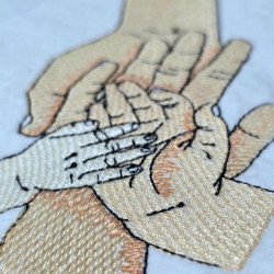 Family Hands Forever Bond Line Art